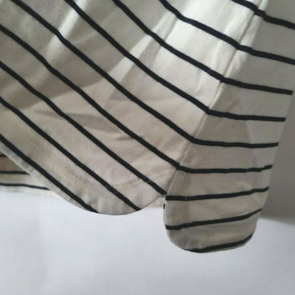 Talbots Stripe Be Mine Sequin Heart Tee 3/4 Sleeve Size XS Ivory Black Pink NWT - Picture 8 of 10